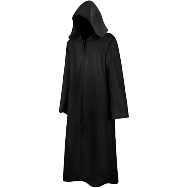 Svart mantel rekvisita riddare cape halloween cosplay vampyr jul fest fancy dress kostym kappa för kvinnor män XXL