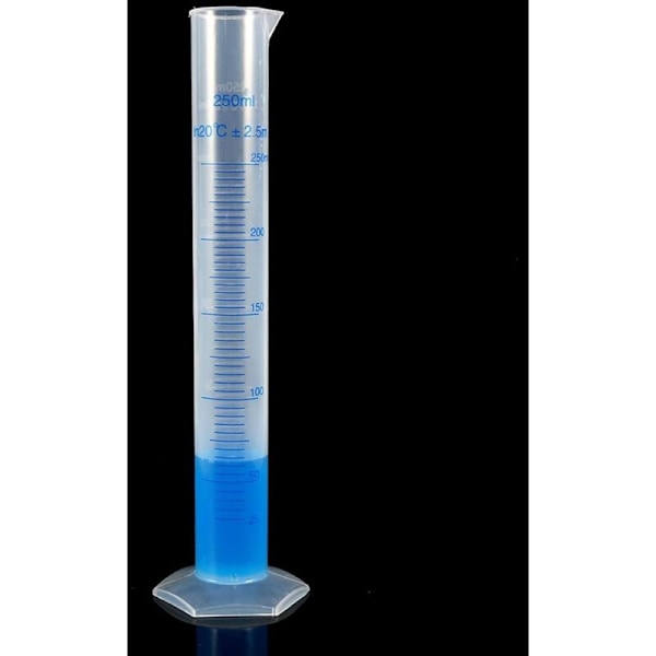 250 ml Mätcylinder i Plast med Skala, Laboratorieutrustning för Kemiska Experiment