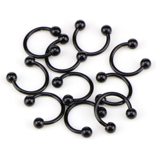 10 stk rustfrit stål hestesko næsering Læbe Septum Øreringe St Sølv 6mm Silver 6mm
