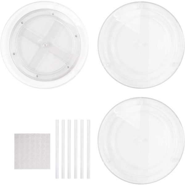 Roterbart kryddställ 3-vånings Lazy Susan Skivbord 360° roterande organizer med halkskyddande gummikuddar för kök/ organizer