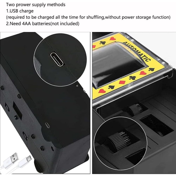 Automatisk kortstokkblander for 2 kortstokker, elektronisk kasinokortsortering - En/to kortstokkblander, kortstokkblandertilbehør