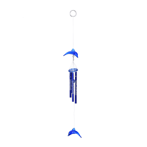 Dolphin Creative Crystal 4 metallrör Windchime Wind Chime Hom blå en storlek blue one size