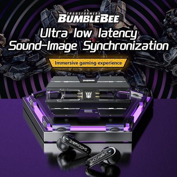 Transformers Tf-t01 Tws Ørepropper Bluetooth 5.3 Trådløse Ørepropper Lav latens Hifi Stereo Headset Gaming Musikk Dual Mode Earbuds (FMY) Blå Blue