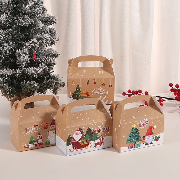 4 stk kakeboksform God jul Godisbokser Vesker jul D one size D one size