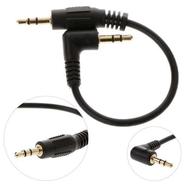 10 cm Auto bil højvinkel hane til hane 3,5 mm Aux Jack Högtalare Audio Wire Adapter