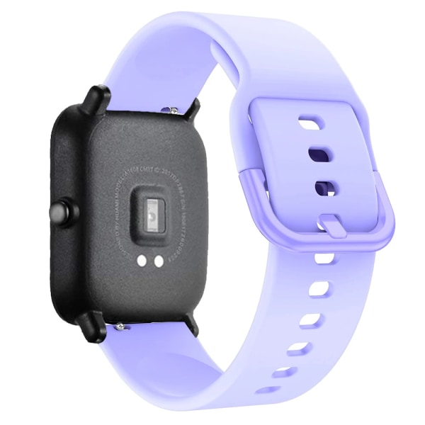 20mm 22mm WatchBand til Amazfit GTS 2/3/4 Mini Band GTR 2/3/4 42mm Silikon Armbånd Rem til Amazfit Bip Band Tilbehør Lil Lilac 22mm Watchband