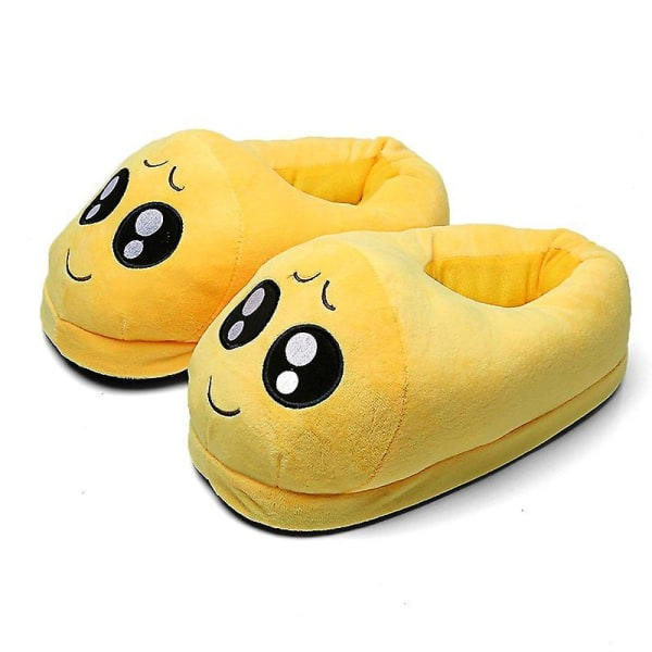 Bomullstofflor, tofflor med rolig emoji Bekväma varma partofflor Damhustofflor 39-40 stl.