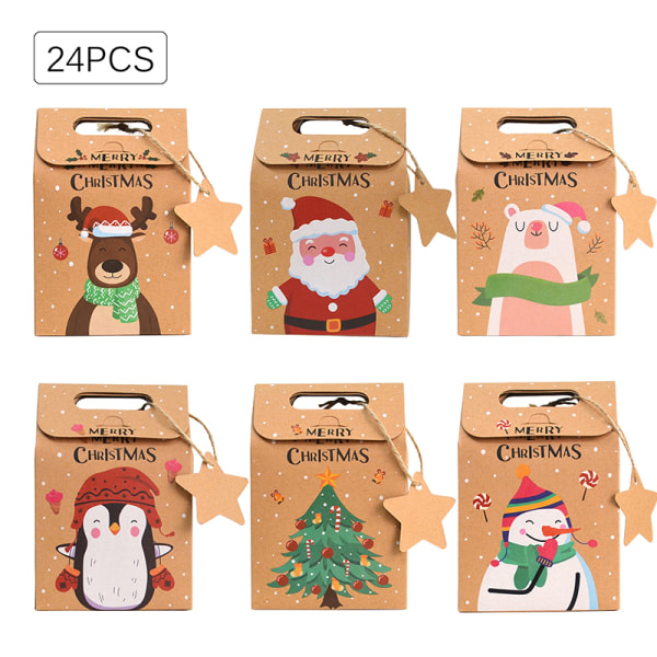 24 st julkraftpapper presentförpackning Santa Claus Candy Cookie TA one size