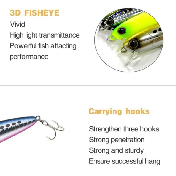 Minnow Baits Fiskekroge FÄRG C FÄRG C