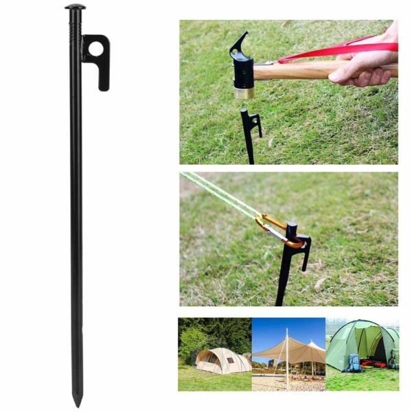 4 stk Stål Udendørs Rejse Camping Strand Teltpløkke Pin Stakes Ground Nail (30cm)