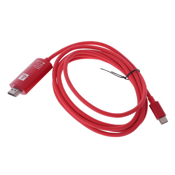 4K@30Hz USB3.1 USB-C Typ C till HDMI Kompatibel Kabel Universal för HDTV Projektorer Skärmar Laptop Mobiltelefon Hög Hastighet Röd