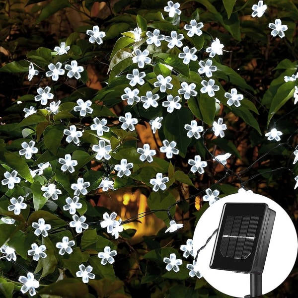 7m/5m Solcellelyskæde Udendørs 23ft 50/20led 8mod Vandtæt Blomsterhave Blomsterbelysning Fest Hjemmeindretning