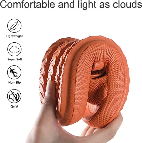 Dametøfler med tyk platform, orange orange