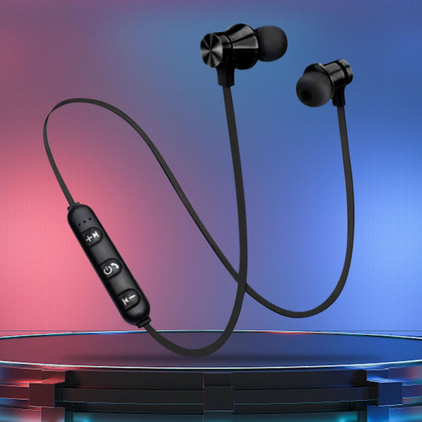 Trådlös Bluetooth 5.0 hörlurar In-ear Earbud Headset Sporthörlurar H Svart Black