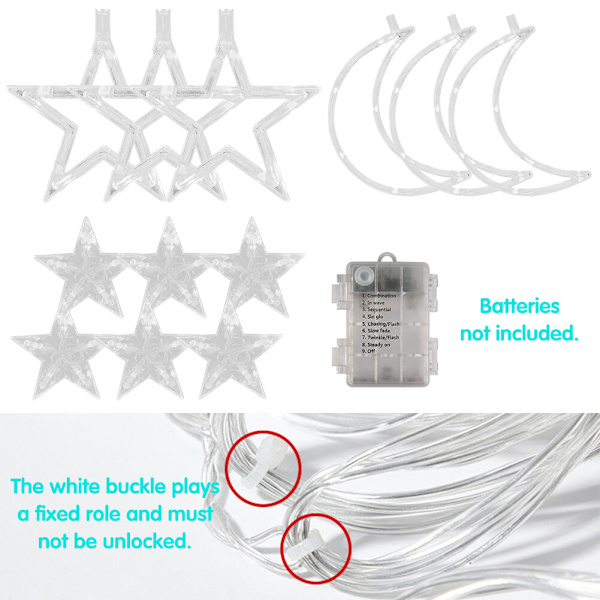 Kaukosäädin tähti-kuu jäätelöbaari LED koristevärilamppu Lämmin valkoinen Warm white Plug in