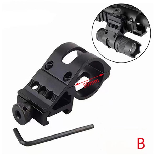 25,4 mm/30 mm lommelygte diagonal arm montering aluminiumlegering Flas Black 30mm Black 30mm