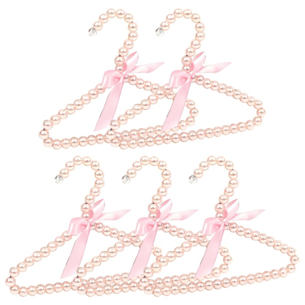 5 st/ set Babykläder Barn Husdjur Plastpärla Klädställ Mini Hängare Rosa