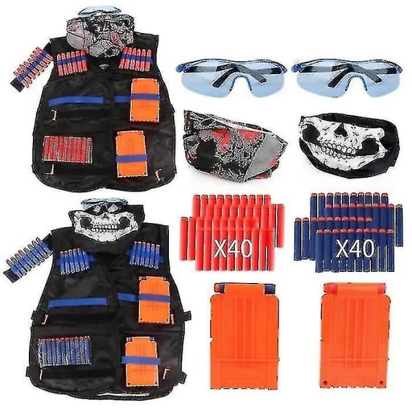 2-pakke Taktisk Vest Toy Nerf Pistol N-strike Elite