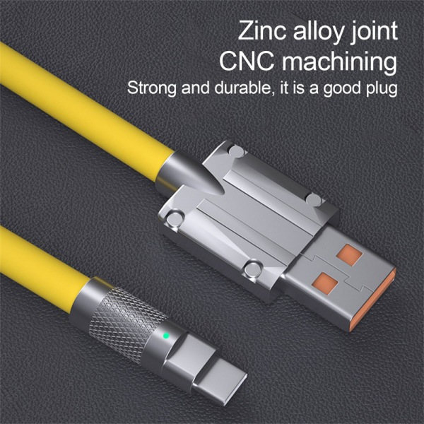120W 6A Supernopea lataus Type-C -neste silikonikaapeli Nopea US Orange For TypeC 1m Orange For TypeC 1m