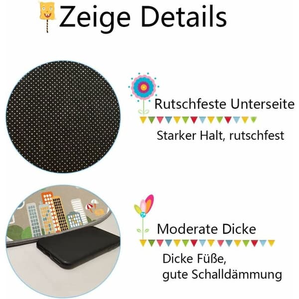 Børnetæppe Legetæppe Gadebil Dyr Univers 120x160 cm