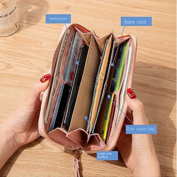 Dam Kortfodral Plånbok Clutch Väska PU Läder Myntbörs Gray