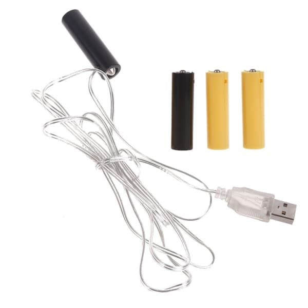 USB-strøm AA-batteri eliminatorer Erstatt AA-batterier LED-lys null - 10