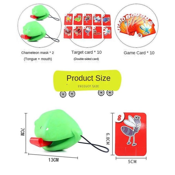 Groda Tunga-Stickande TikTok Samma Roliga Leksak Ödlor Mask Två-Spelare Kortspel Desktop Interaktiva Leksaker Förälder-Barn Fest Spel A Mask A Mask