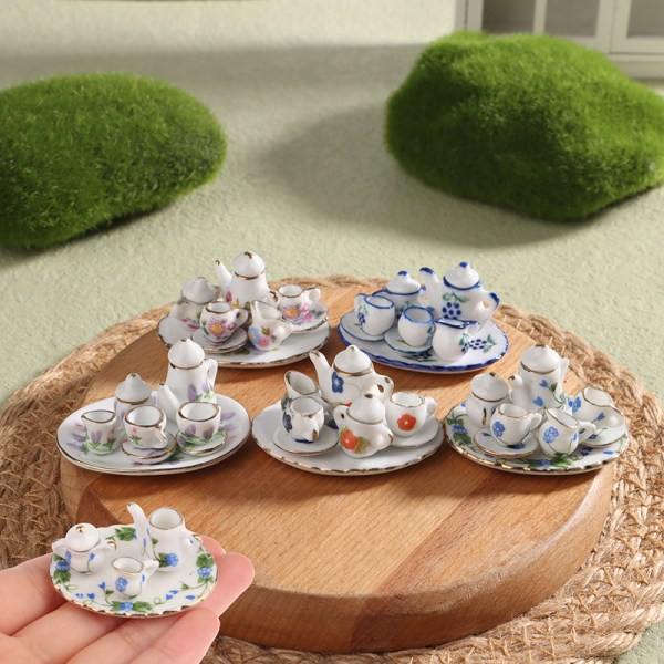 Miniatyyri Posliini Teeastiasto Nukkekoti Keittiö A3