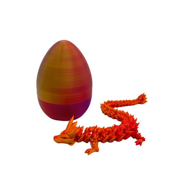 3D-tryckt ledad drake med drakägg 3D-tryckta kristalldrakleksaker Laser red gold
