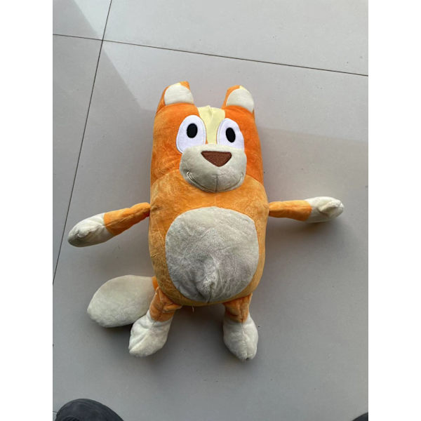 Blå familj plyschleksaker anime runt söt hund trasa docka Bluey Mum 40cm