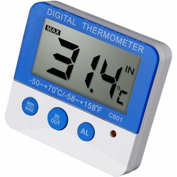Digitalt kjøleskapstermometer med alarm og maks/min temperatur Lettlest digital LCD