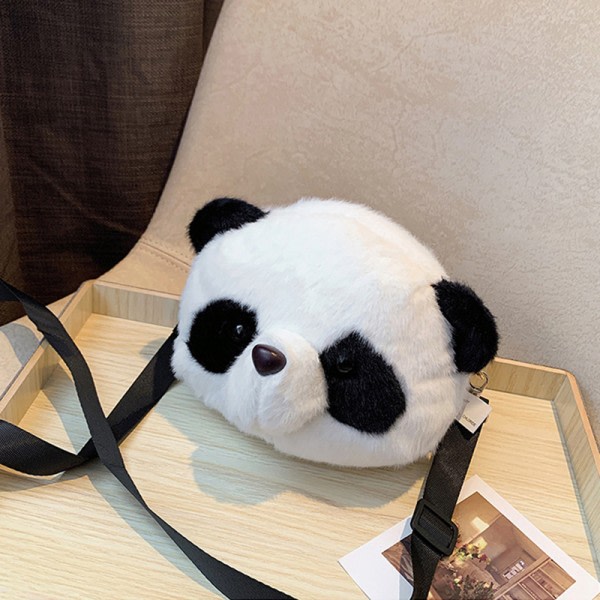 Plysch Crossbody-väska Panda Ryggsäckar Djur Leksaksväska Barn Bi