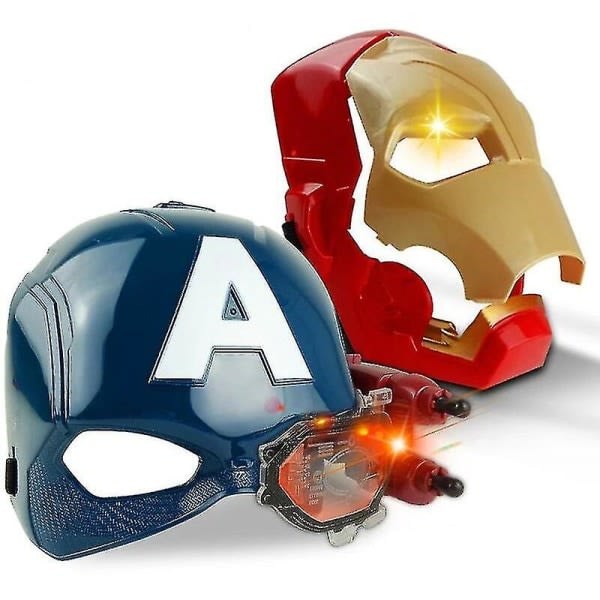 Kryc Marvel Avengers 4 Iron Man Captain America Maske Lys og lyd Åpen ansiktshjelm Maske for barn Halloweenc A Thsidne