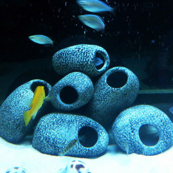 Cichlid Stone Aquarium Rock Räkuppfödning Cave Hideaway Fisk one size