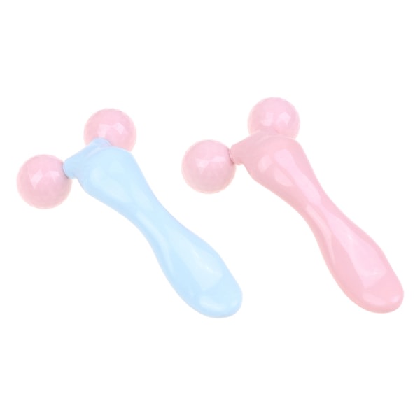 3D Rulle Massager Ansigtsmassage Y Form Rynkefjerner Ansigt - Blå