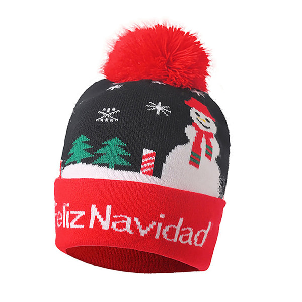 Kreativ blinkande LED-ljus julhatt snögubbe vinter varm C A8 en storlek A8 one size