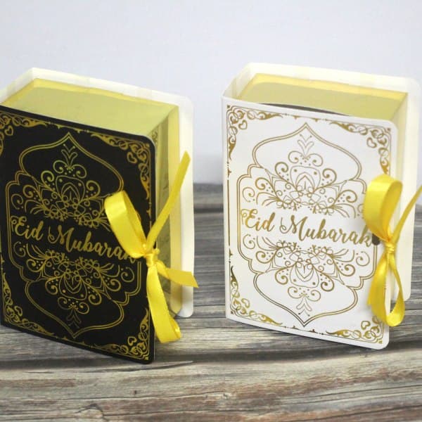 10 Koranformade Eid Mubarak Godisaskar Islam Ramadan Presentförpackning Chokladkakor Förpackningslåda Vit