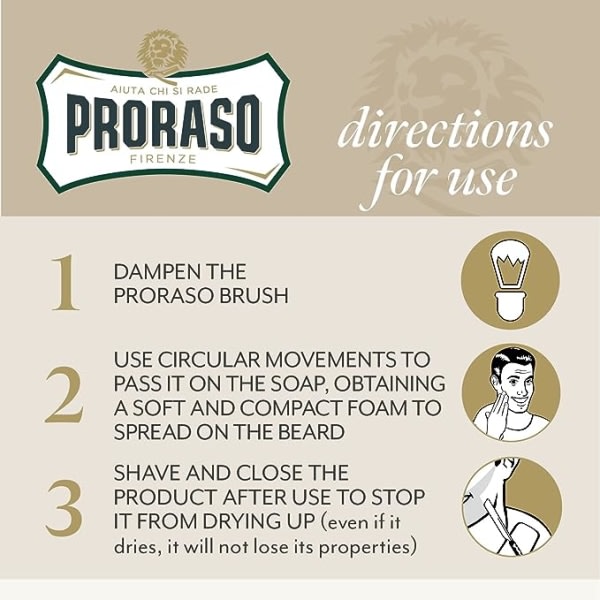 Proraso Shaving Soap for Sensitive Skin in a Bowl 150 ml, White