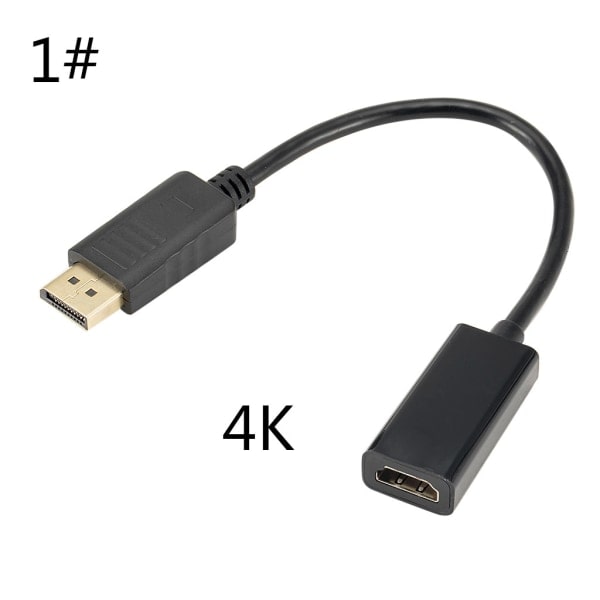 HDMI-kompatibel kabel fra hann til hunn, DP til HDMI-kompatibel adapter, universell for bærbare datamaskiner, stasjonære datamaskiner, projektorer, 1080P