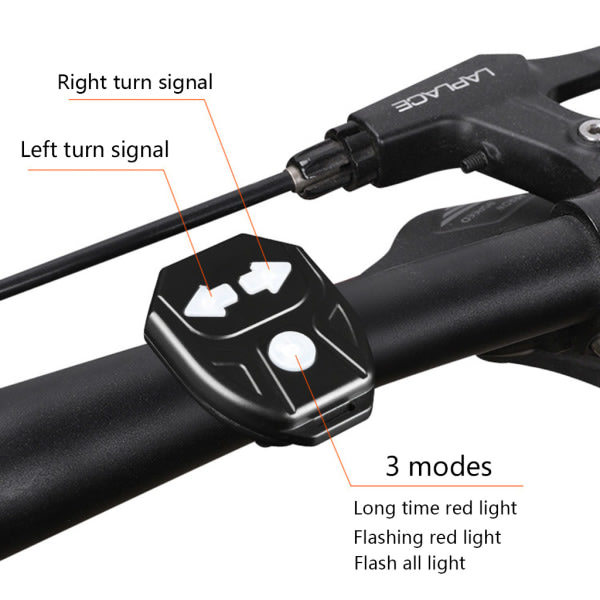 Polkupyörän takavalo USB-ladattava älykkäällä langattomalla kaukosäätimellä vilkkuvaroitinvalo