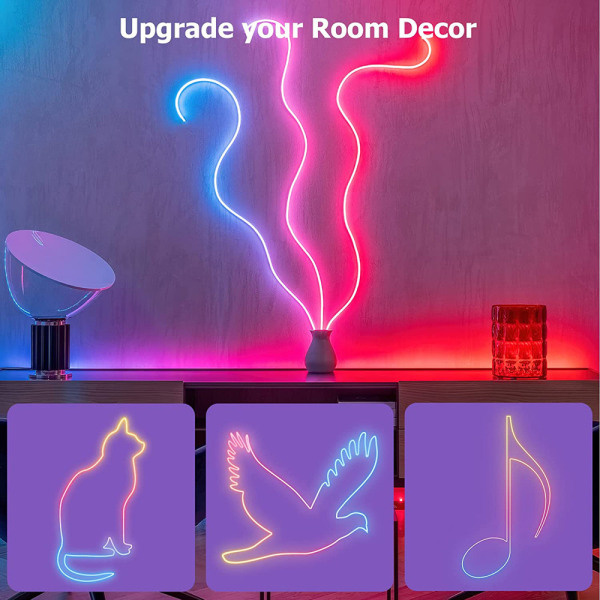 Tuya smart lampe med symfonisk neonlampe med 12V lavspændingseksplosiv lampe med 5m smart Wi-Fi-lampe