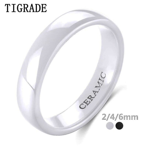 2mm 4mm 6mm vit keramisk ring för män kvinnor vigselförlovningsringar Klassisk specialdesign Smycken-4mm vit 9