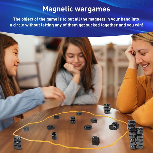 Roligt bord magnetiskt spel Pussel strategispel, magnetiskt brädspel Familj brädspel Barn vuxen julklapp (YX) B med rep