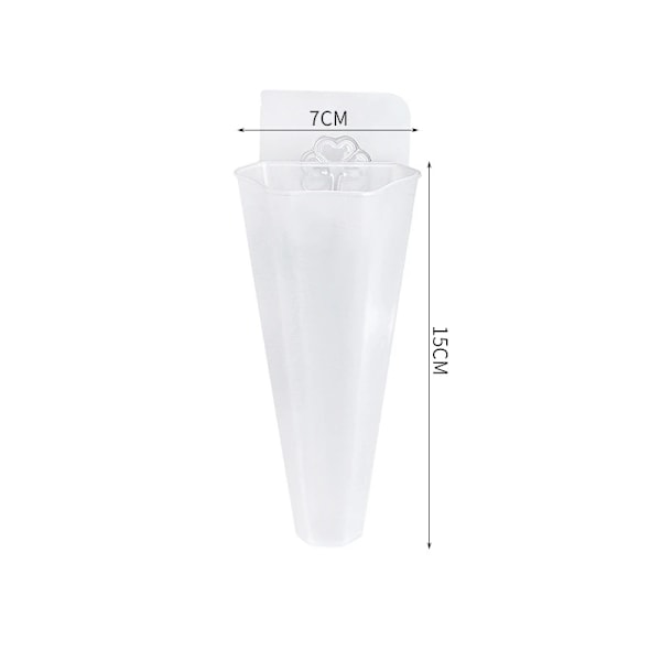 Hydroponisk väggmonterad blomkruka vas lat plast väggmonterad grön blomkruka #2660 cone transparent