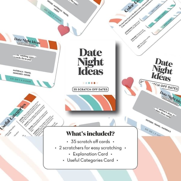 Date Night Idéer Kortspel för Par - Date Deck Skrapkort, Perfekt Parpresent till Pojkvän