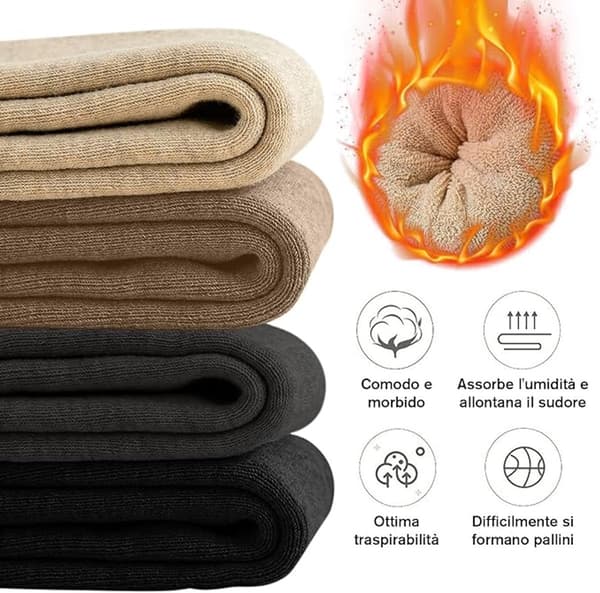 Vinterstrømper til kvinder - 4 par - termostrømper strikkede strømper - størrelse 35-40 - sort/mørkegrå/kaffe/havregryn - kompatible med sko
