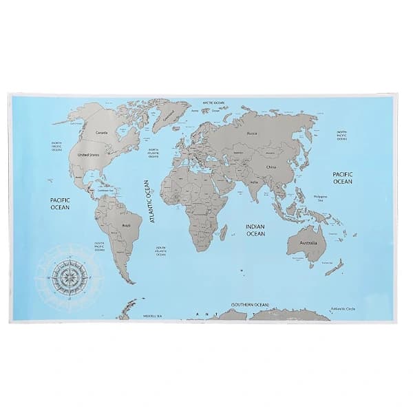 Skrapkarta Världskarta / Scratch Map - 88x52cm Multifärg