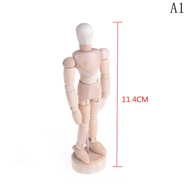 Ihmisen puinen mannekiini, luonnosmalli, unisex, todellinen väri, 11,4 cm True color 11.4CM