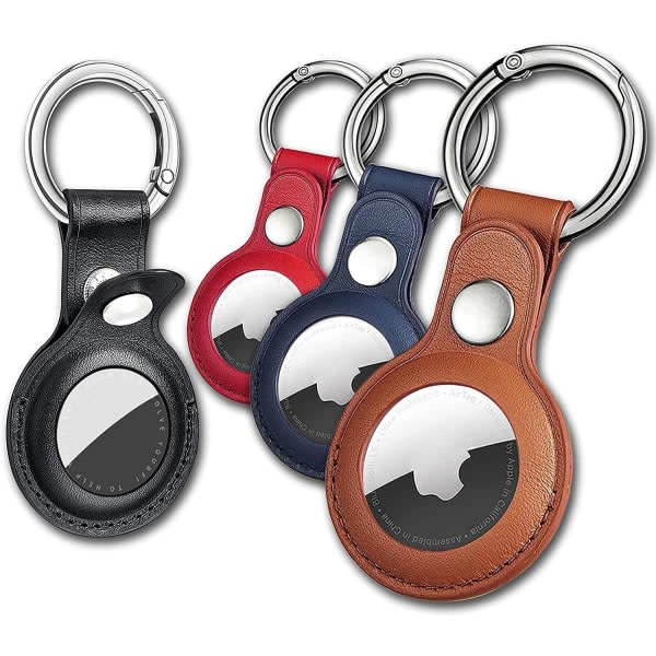 Air Tag -avainrengas Apple Airtags -pidikkeelle, 4-pakkaus suojaavaa nahkaa Airtags -kotelo Tracker -kansi Air Tag -pidikkeellä, AirTag -avainrengas Yhteensopiva Apple New AirTag -koiranpanta (monivärinen)