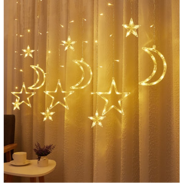 Kaukosäädin tähti-kuu jäätelöbaari LED koristevärilamppu Lämmin valkoinen Warm white Plug in